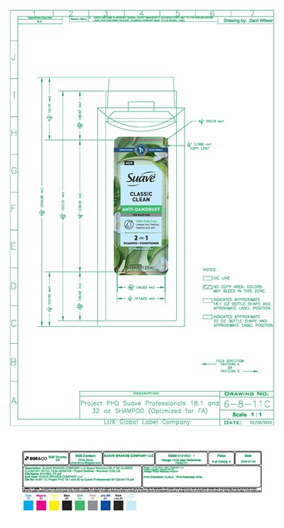 Front Label Classic Clean Anti Dandruff 2in1 (70005751 Lbl F Sv Classic Clean 2n1 Sh Cd 12.6z Pp Sg2)
